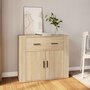 Voir la diapositive 1 : VIDAXL Buffet Chene sonoma 80x33x70 cm Bois d'ingenierie