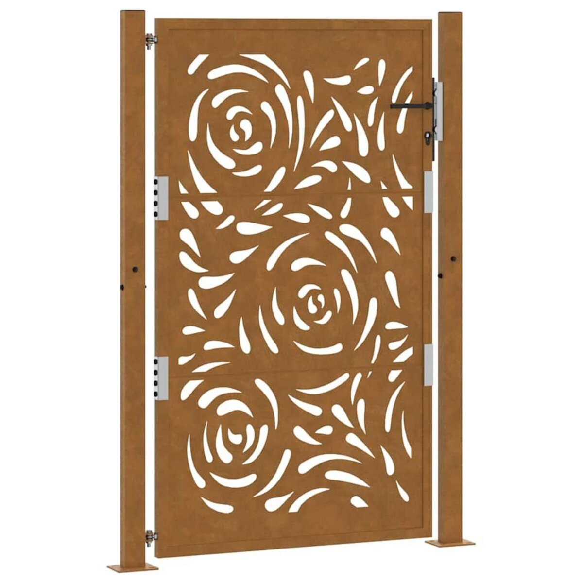 VIDAXL Porte de jardin acier resistant aux intemperies design flamme