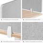 Voir la diapositive 5 : tectake Cloison de bureau Noisy avec coins arrondis avec noyau en PET absorbant le bruit
