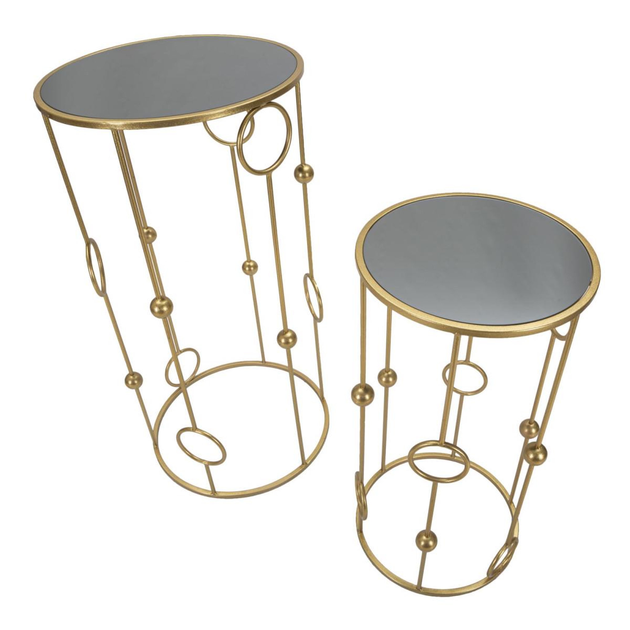 Voir la diapositive 2 : Paris Prix Lot de 2 Tables d'Appoint  Sphère  100cm Or