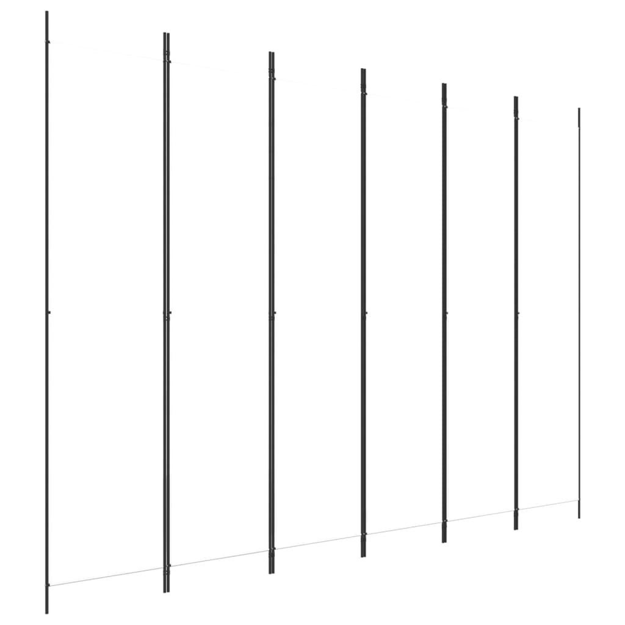 Voir la diapositive 2 : VIDAXL Cloison de separation 6 panneaux Blanc 300x220 cm Tissu