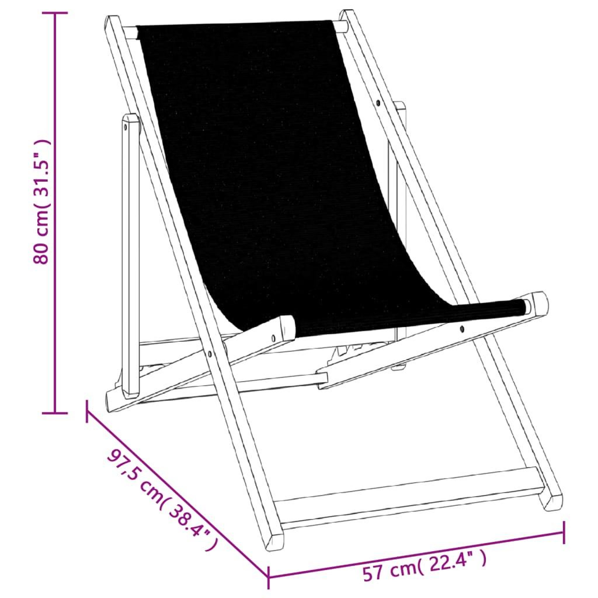 Voir la diapositive 6 : VIDAXL Chaises de plage pliantes lot de 2 noir aluminium et textilene