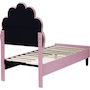 Voir la diapositive 4 : Habitat et Jardin Lit coquillage en velours  Manon  - 90 x 190 cm - Rose