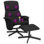 Voir la diapositive 2 : VIDAXL Fauteuil de massage inclinable avec repose-pied noir tissu