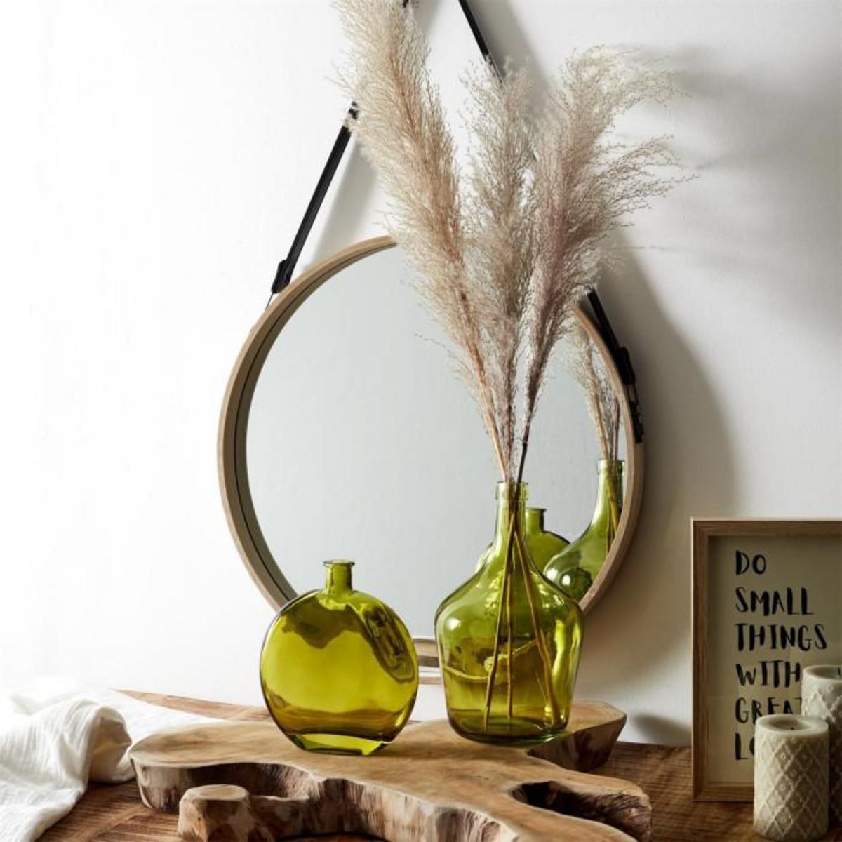 Paris Prix Lot de 2 Vases en Verre  Bonbonne  25cm Vert