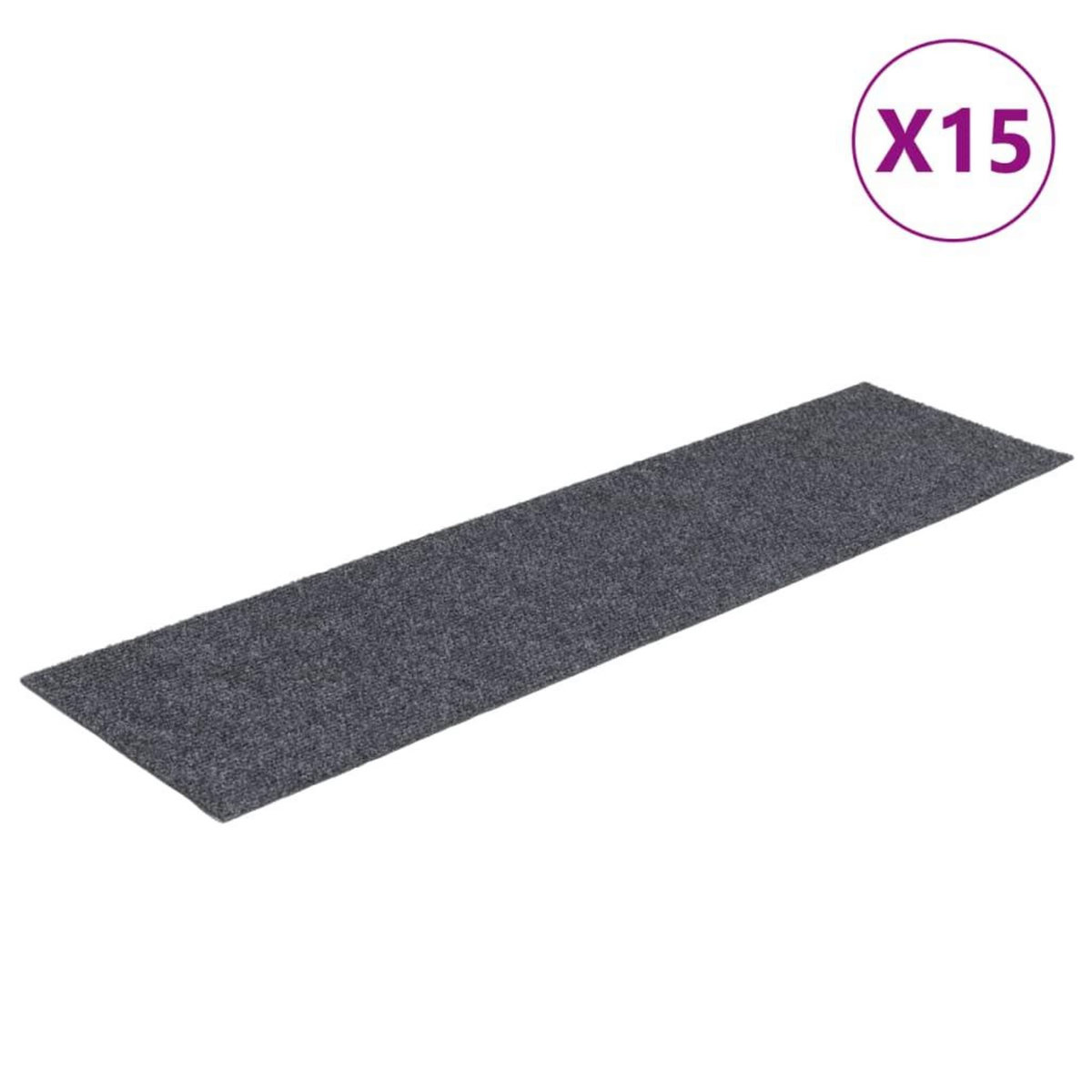VIDAXL Tapis d'escalier autocollants Rectangulaire 15 pcs 76x20 cm