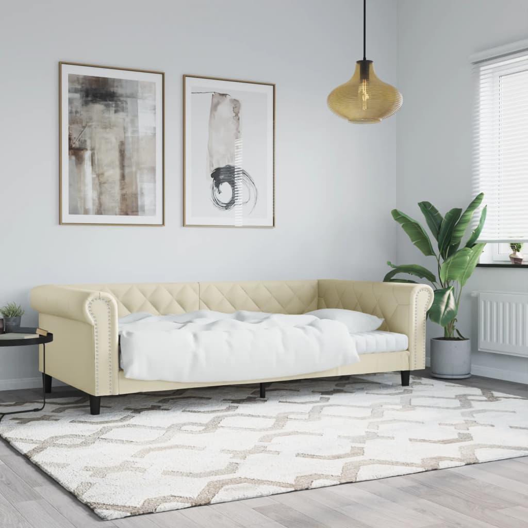 VIDAXL Lit de jour creme 100x200 cm similicuir