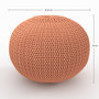 Voir la diapositive 4 : Rendez vous déco Pouf tricot rond rose poudré D40 cm-Elisa