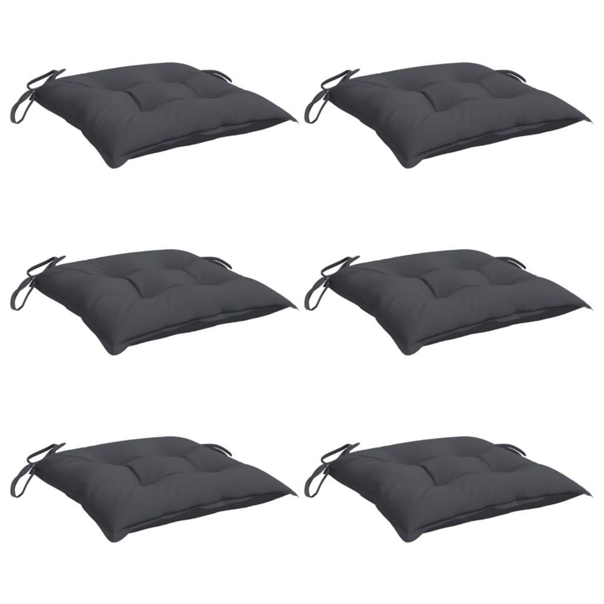 VIDAXL Coussins de chaise lot de 6 anthracite 50x50x7 cm tissu oxford