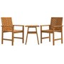 Voir la diapositive 2 : VIDAXL Ensemble de salon de jardin 3 pcs bois d'acacia solide