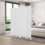 Voir la diapositive 4 : HOMCOM Paravent intérieur 4 panneaux style rustique chic - séparateur de pièce avec rainures verticales - bois de paulownia blanc