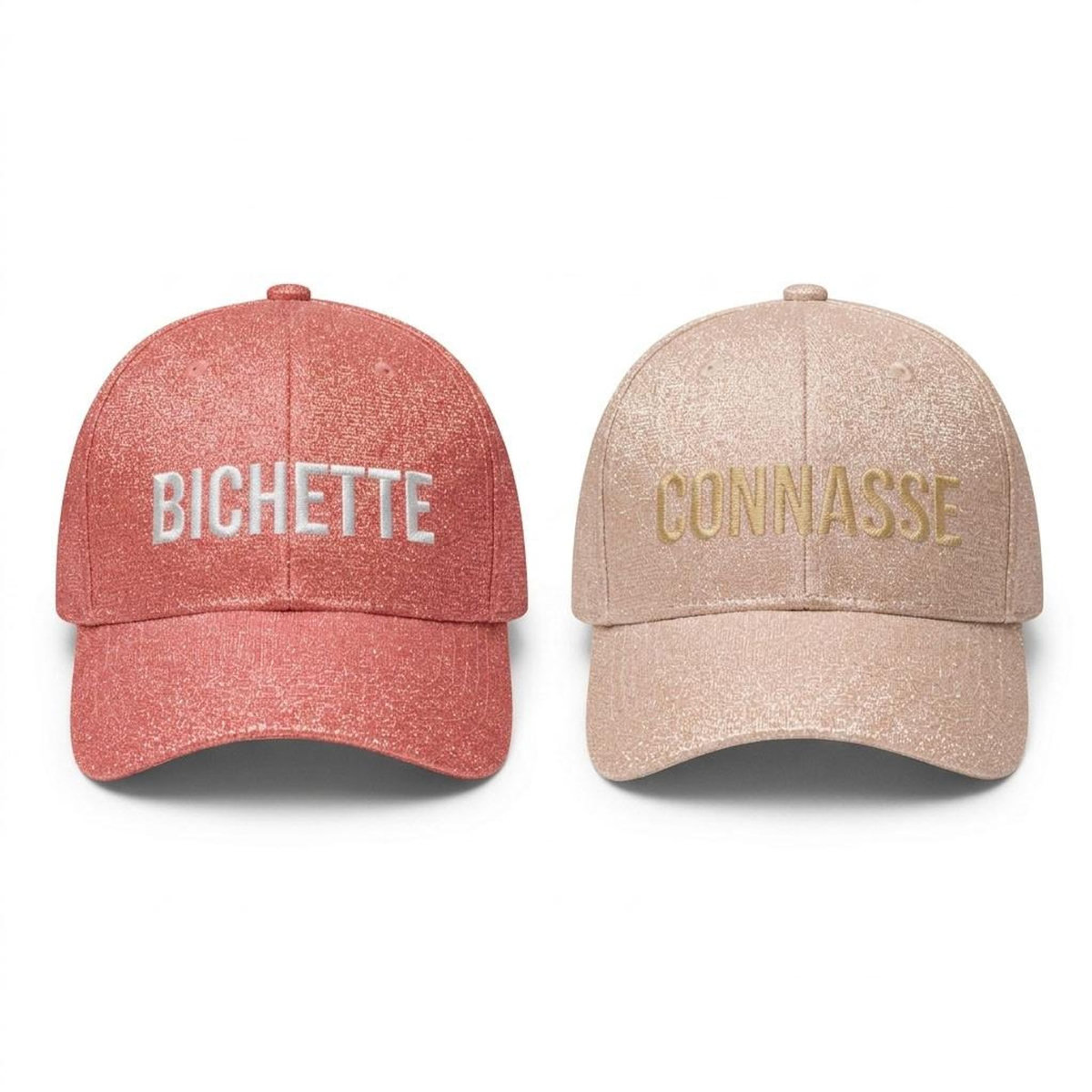 OZABI OZABI Lot 2 Casquettes Pailletées Femme – Message Brodé Fantaisie Humoristique