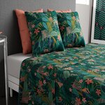 ATELIER DU COTON Parure de drap 100% coton 57fils zania. Coloris disponibles : Vert