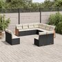 Voir la diapositive 1 : VIDAXL Salon de jardin 11 pcs avec coussins noir resine tressee