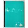 AUCHAN  Cahier brochure 24x32cm 288 pages grands carreaux Seyes vert foncé motif feuilles