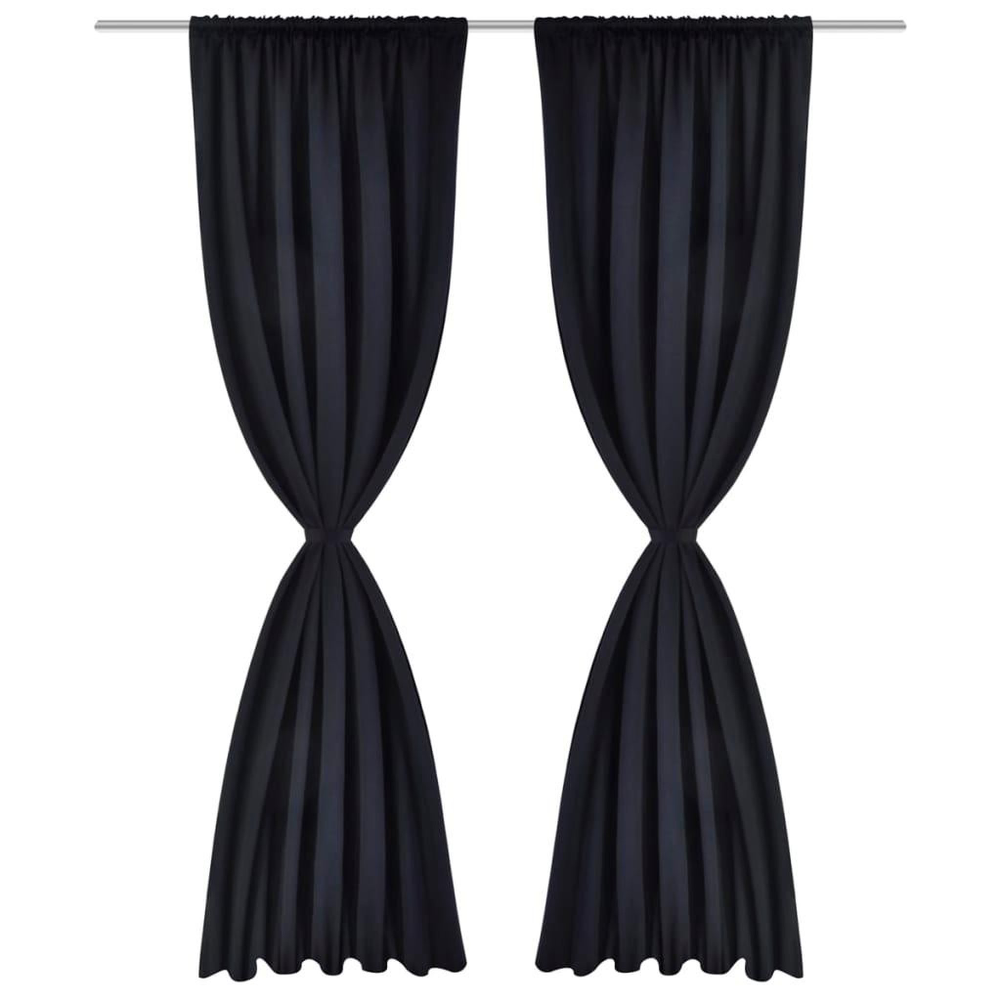 Voir la diapositive 2 : VIDAXL 2 pcs Rideau Blackout Occultant Noir Tete a Fente 135 x 245 cm