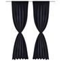 Voir la diapositive 2 : VIDAXL 2 pcs Rideau Blackout Occultant Noir Tete a Fente 135 x 245 cm