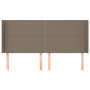 Voir la diapositive 3 : VIDAXL Tete de lit avec oreilles Taupe 203x16x118/128 cm Tissu