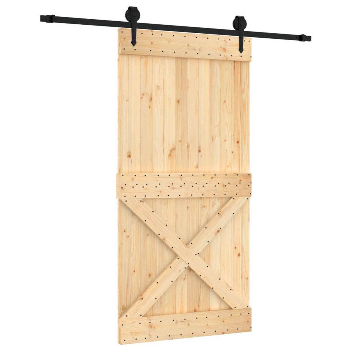 VIDAXL Porte coulissante et kit de quincaillerie 100x210 cm pin massif