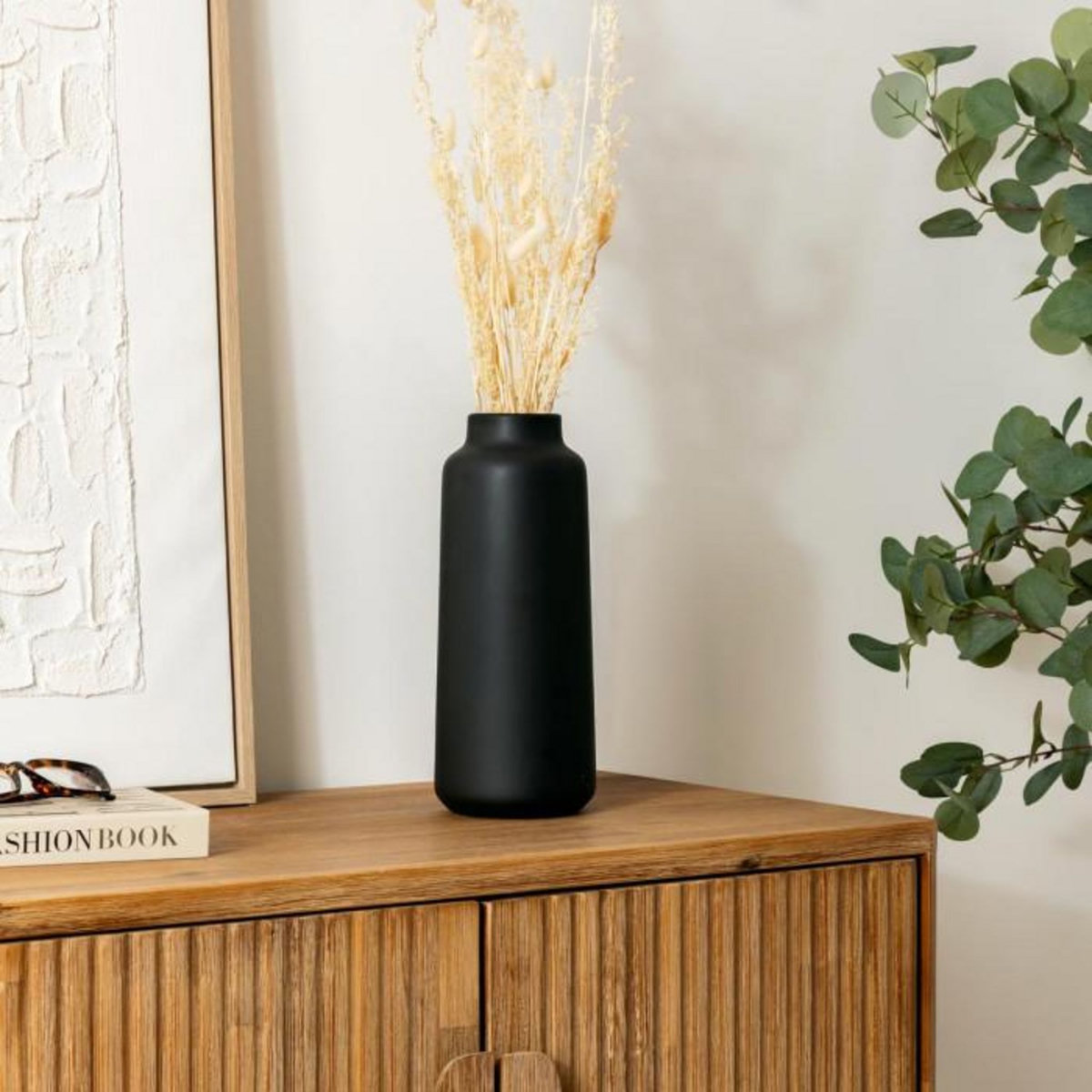 ATMOSPHERA Vase en Dolomite  Rily  30cm Noir