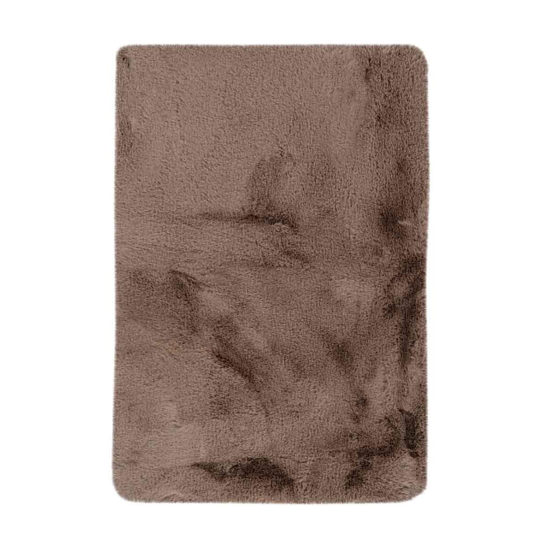 Paris Prix Tapis de bain doux antidérapant  rabbit  beige foncé. Coloris disponibles : Beige