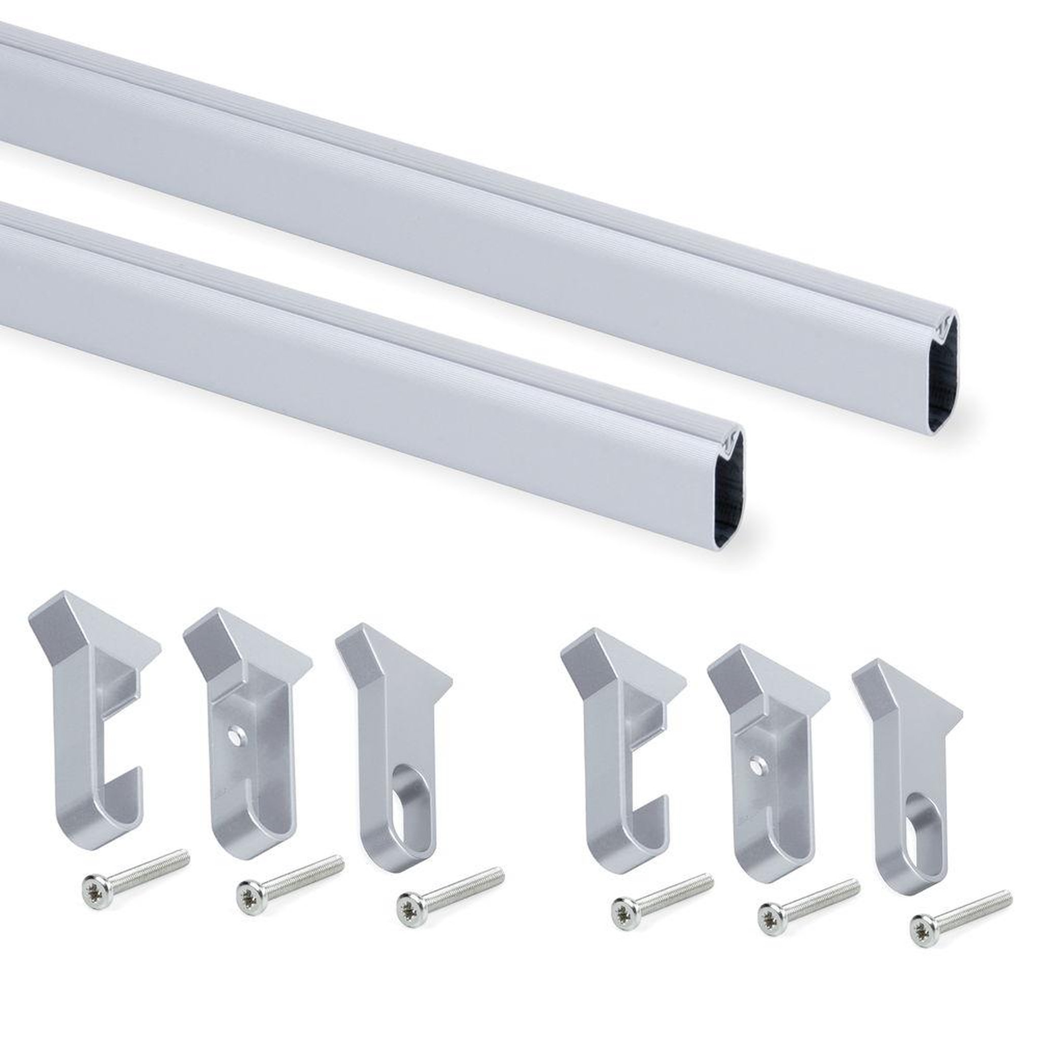 EMUCA SRL Kit tube de penderie Silk, L 1150 mm, Anodisé mat