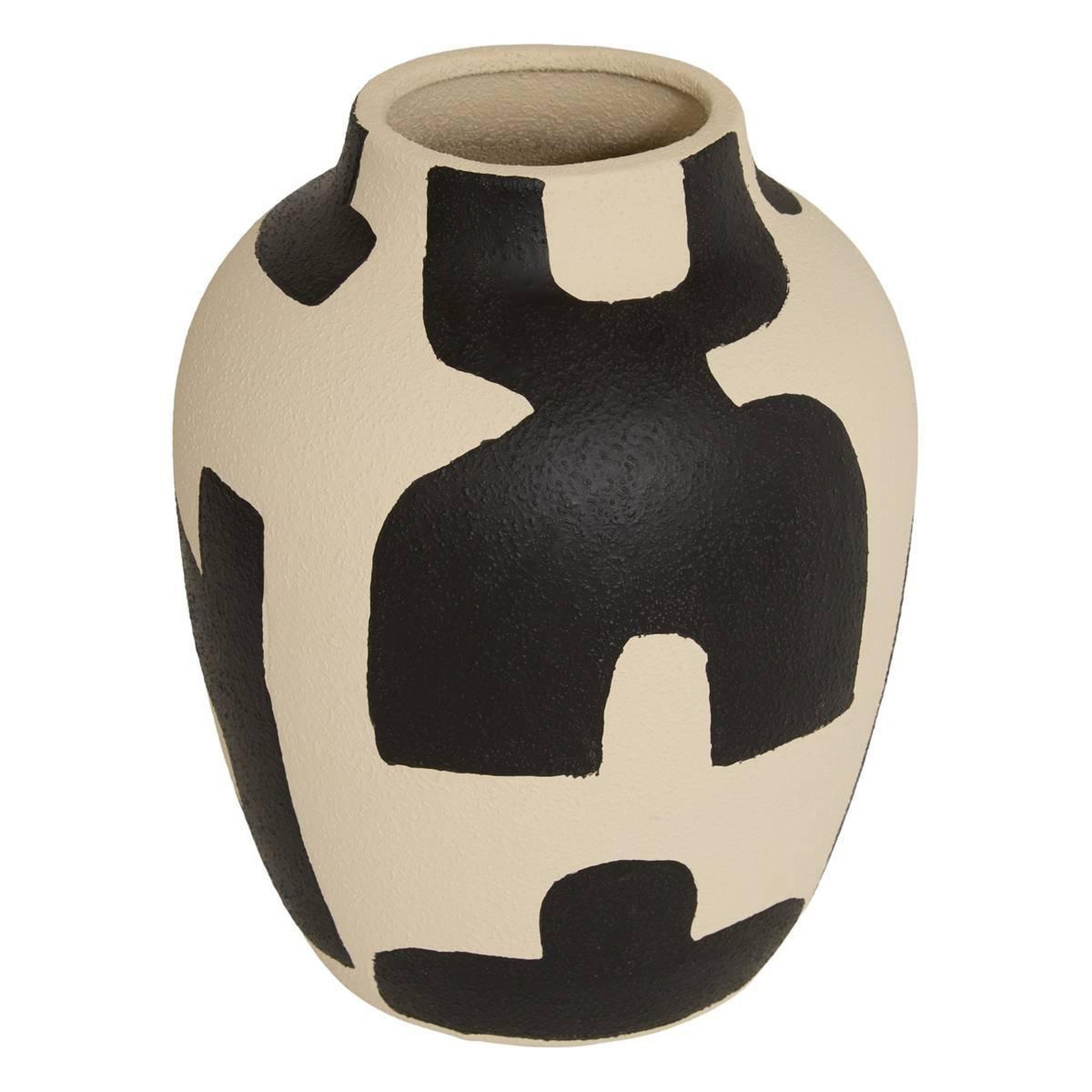 ATMOSPHERA Vase déco en dolomite  nyer  32cm noir & beige