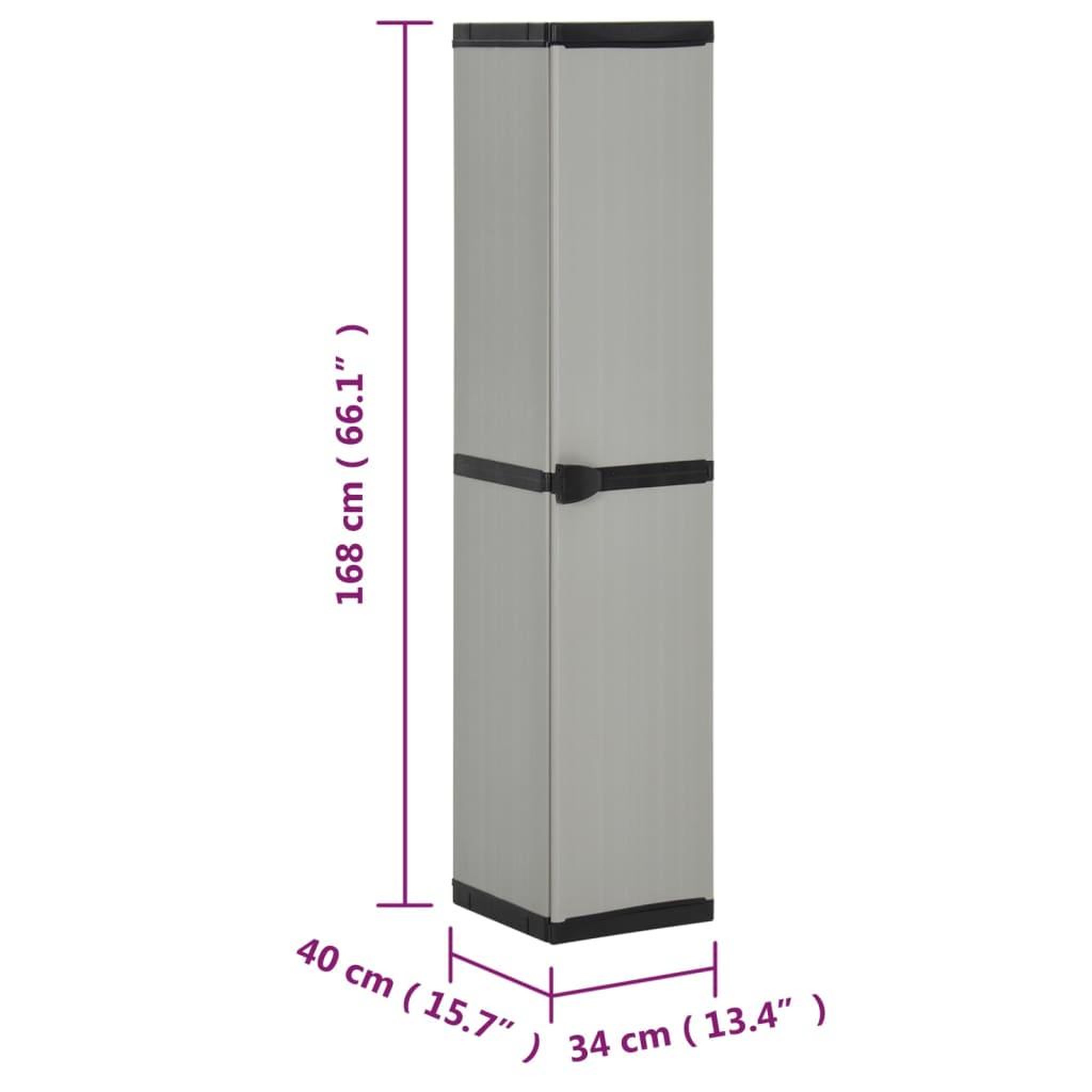 Voir la diapositive 6 : VIDAXL Armoire de rangement de jardin 3 etageres Gris/noir 34x40x168cm