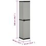 Voir la diapositive 6 : VIDAXL Armoire de rangement de jardin 3 etageres Gris/noir 34x40x168cm