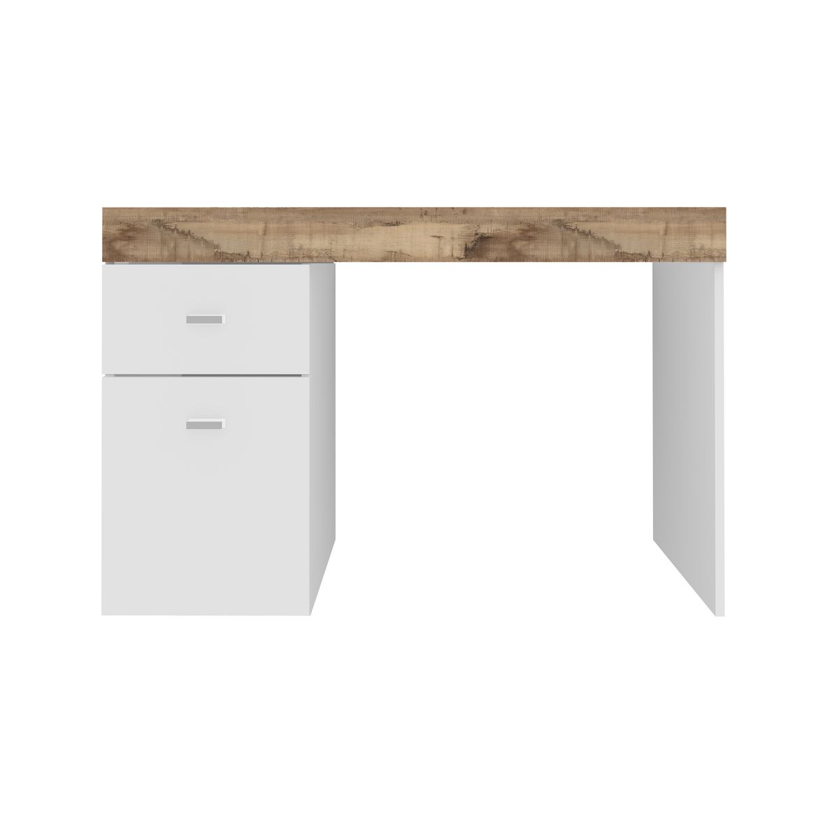 Bureau 1 porte 1 tiroir avec plateau coulissant et rangement 100 cm TAVIANO