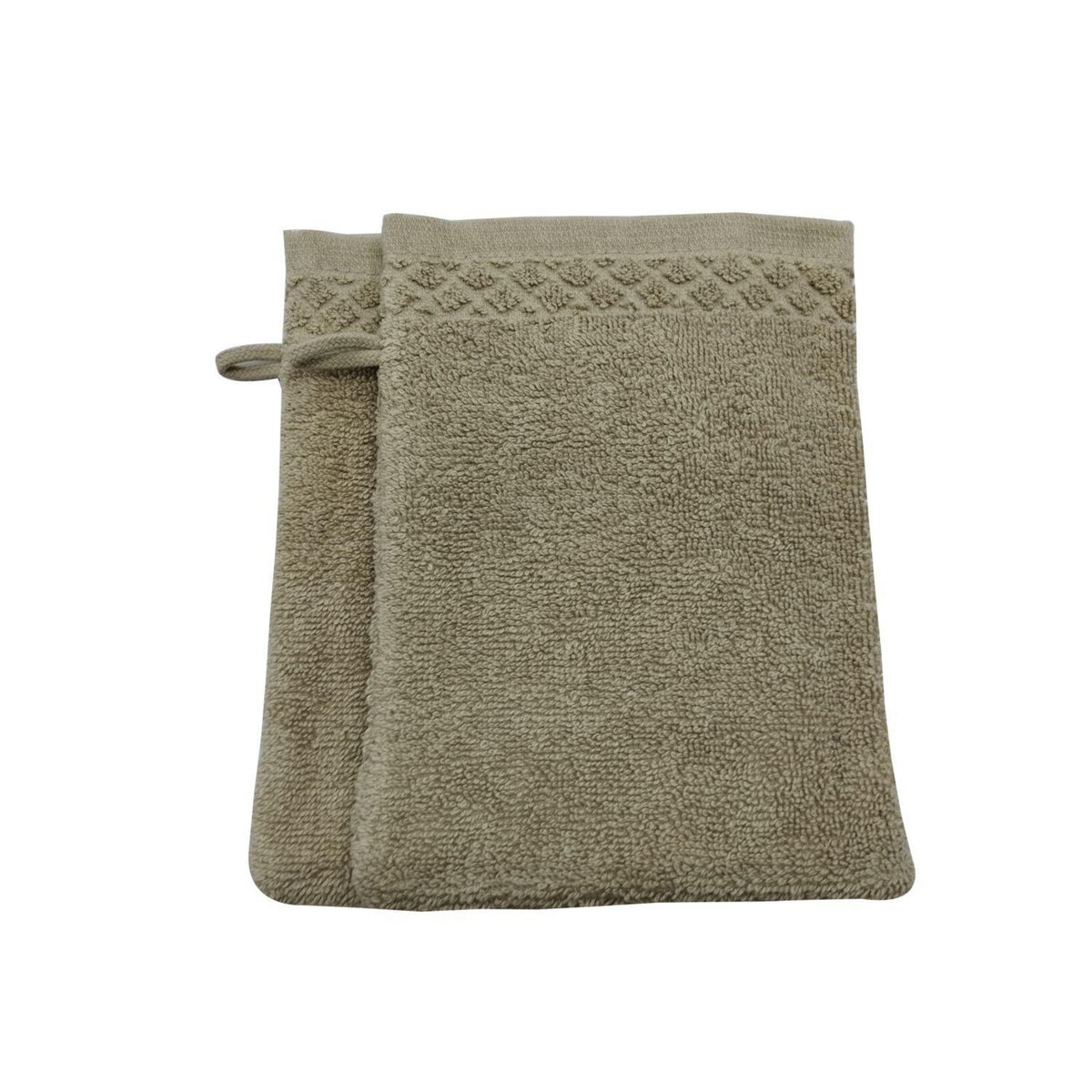 ACTUEL Lot de 2 gants de toilette uni en coton 600g