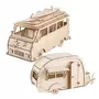 Rayher Maquettes en bois 3D à customiser : Camping car et caravane