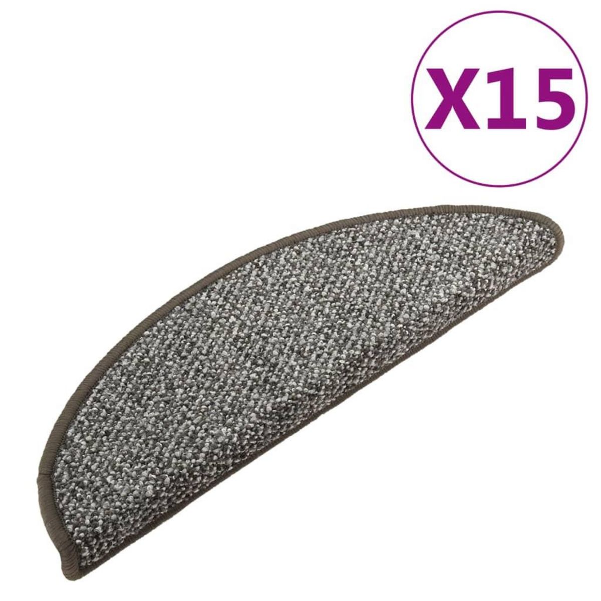 VIDAXL Tapis de marches d'escalier 15 pcs Anthracite 56x17x3 cm