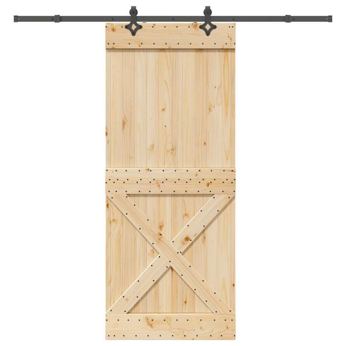 VIDAXL Porte coulissante et kit de quincaillerie 95x210 cm pin massif