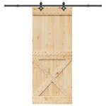 VIDAXL Porte coulissante et kit de quincaillerie 95x210 cm pin massif