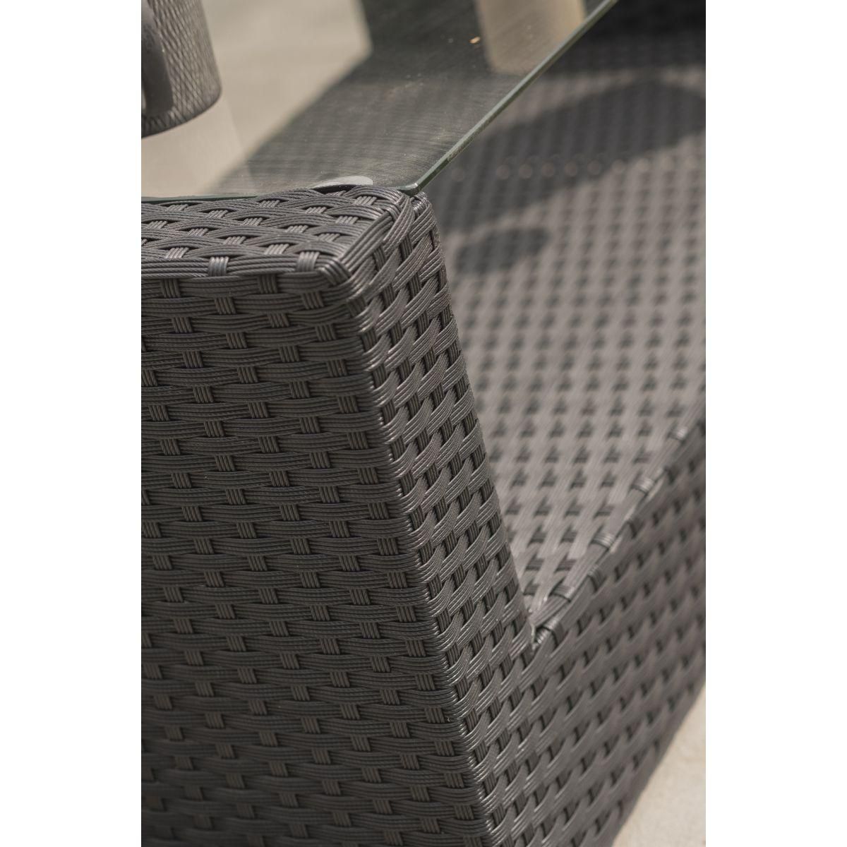 DCB GARDEN Salon bas de jardin - 5 places - Résine tressée - Noir - CONFORT FIDJI