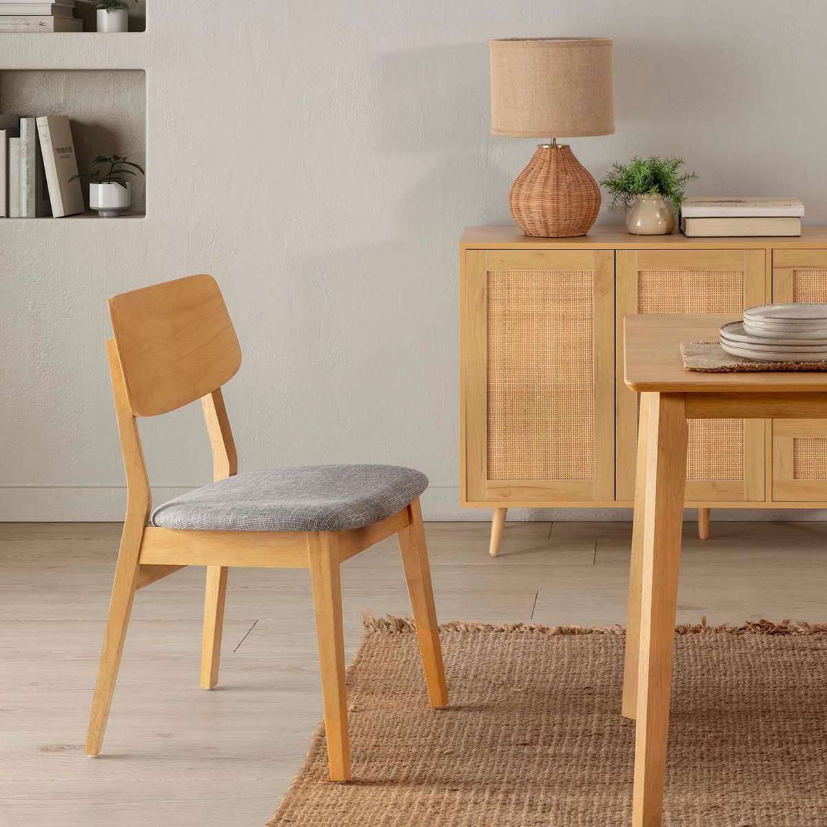 VS VENTA-STOCK Pack de 2 chaises Susi couleur Chêne, bois massif