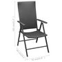 Voir la diapositive 6 : VIDAXL Ensemble a manger de jardin 9 pcs noir