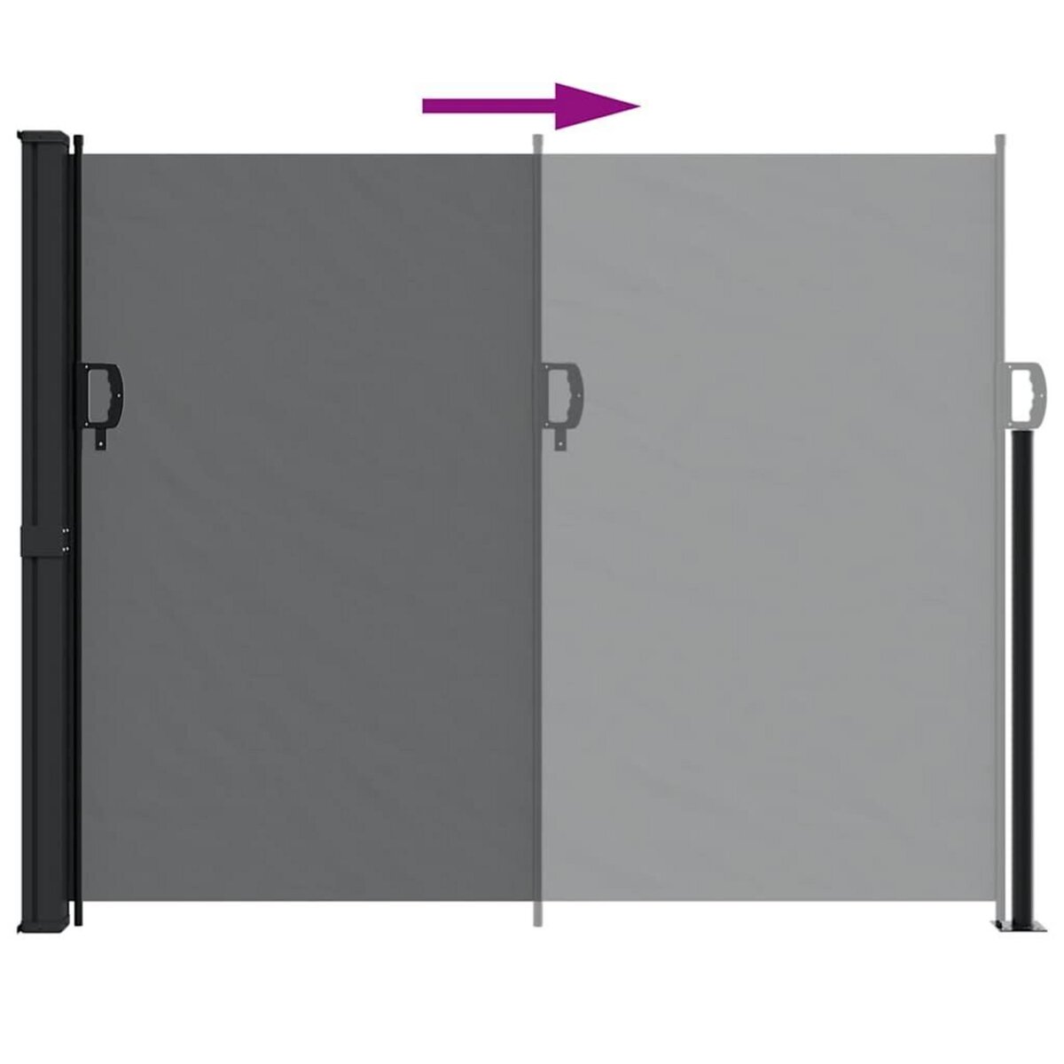 VIDAXL Auvent lateral retractable noir 160x300 cm