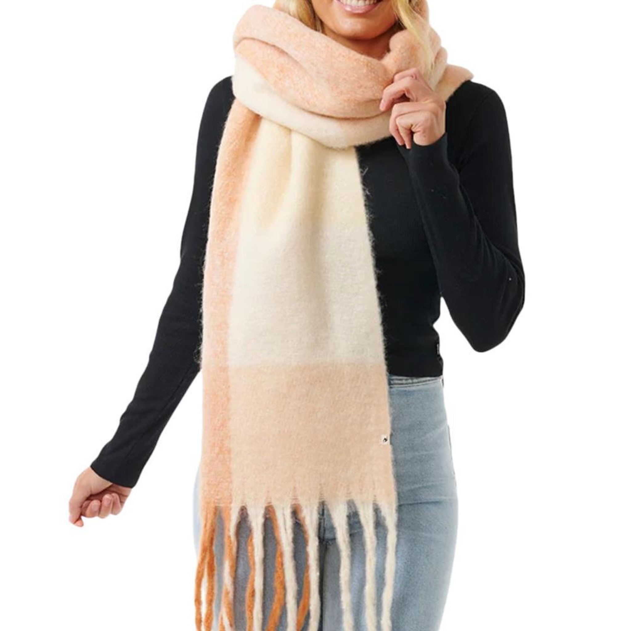 Rip Curl Écharpe Orange/Écru Femme Rip Curl Soleil Tassle. Coloris disponibles : Orange