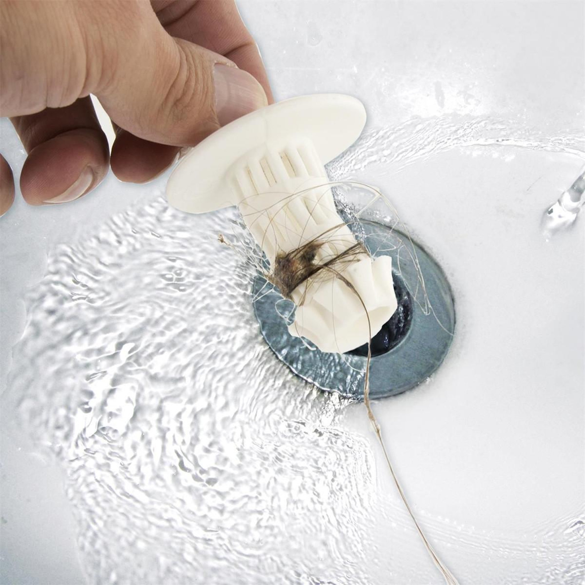 Voir la diapositive 6 : Je cherche une idee Attrape cheveux pour évier  silicone  4cm blanc