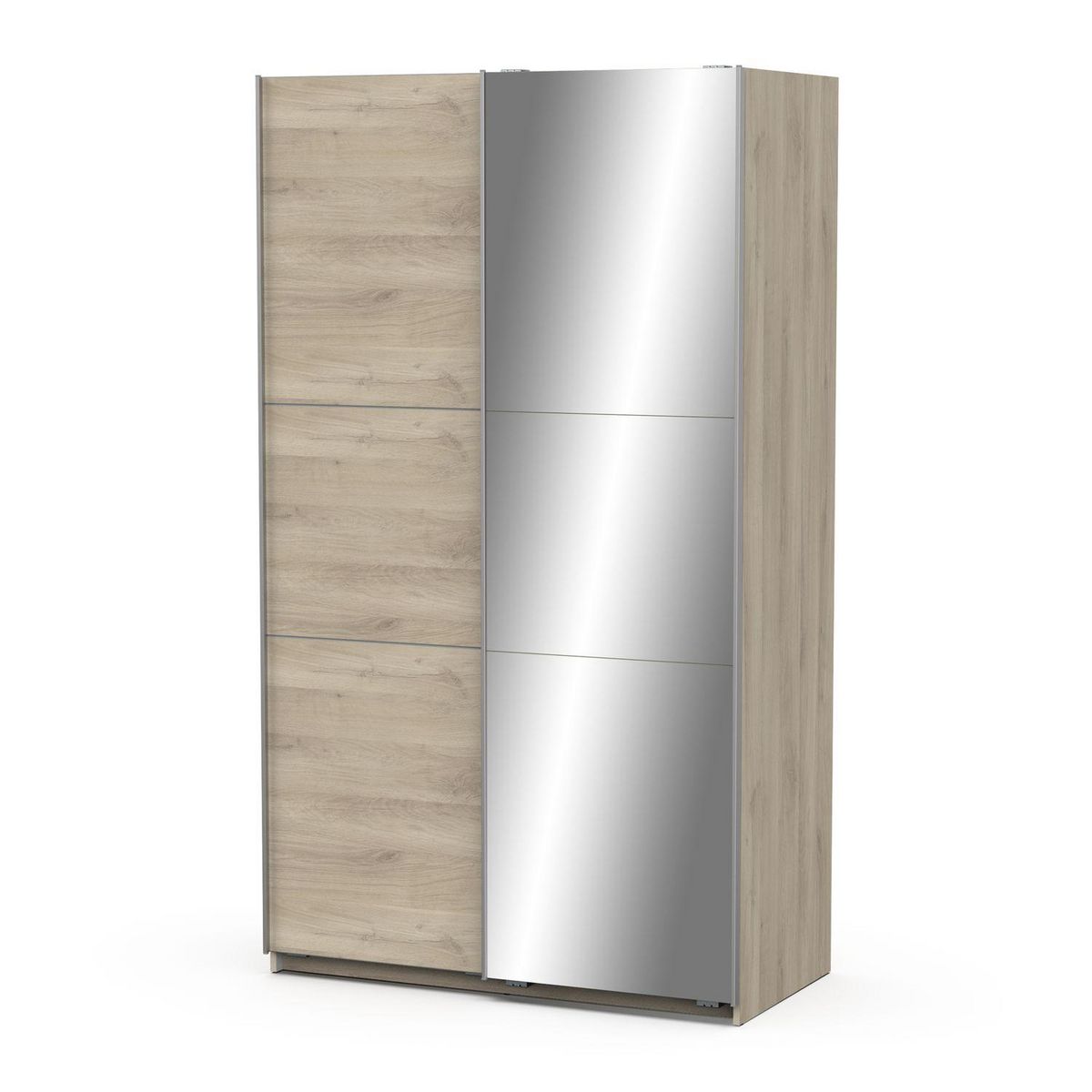 Armoire 2 portes coulissantes 1 miroir L120 cm THIBAULT