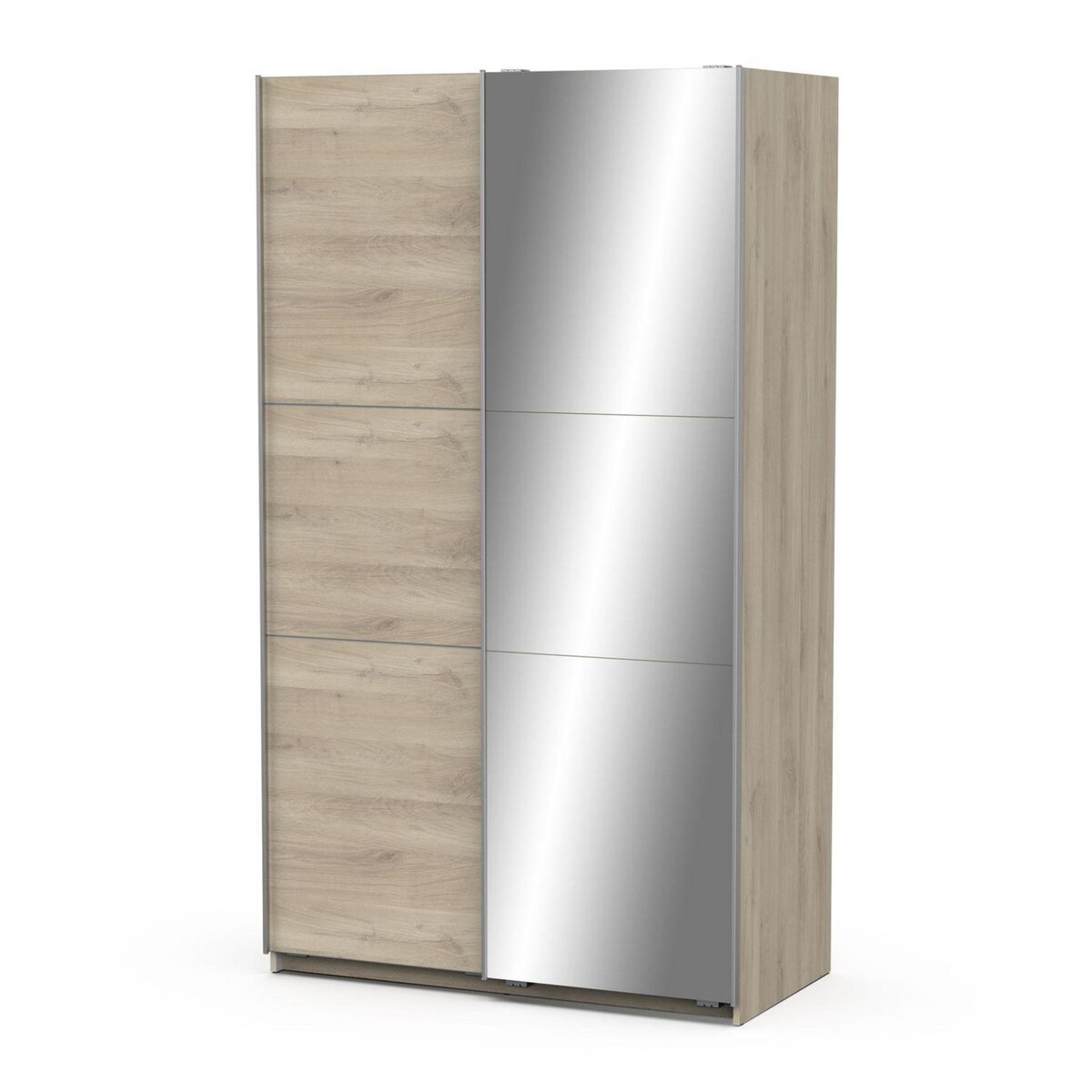 Armoire 2 portes coulissantes 1 miroir L120 cm THIBAULT