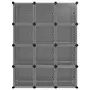 VIDAXL Cubes de rangement 12 pcs avec portes Noir PP