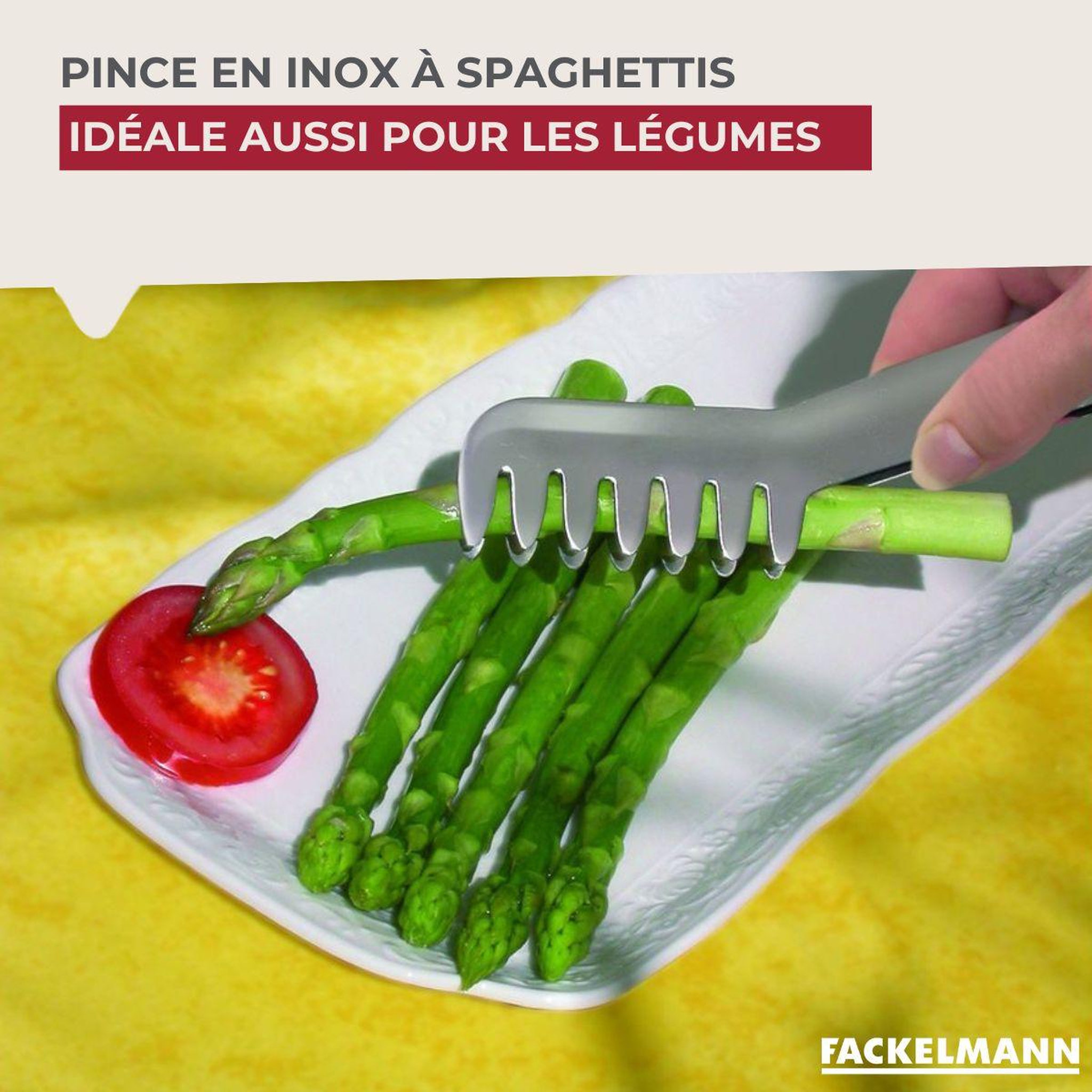 Voir la diapositive 4 : Fackelmann Ensemble de 2 pinces à spaghettis, de cuisine en acier inoxydable 19 cm fackelmann