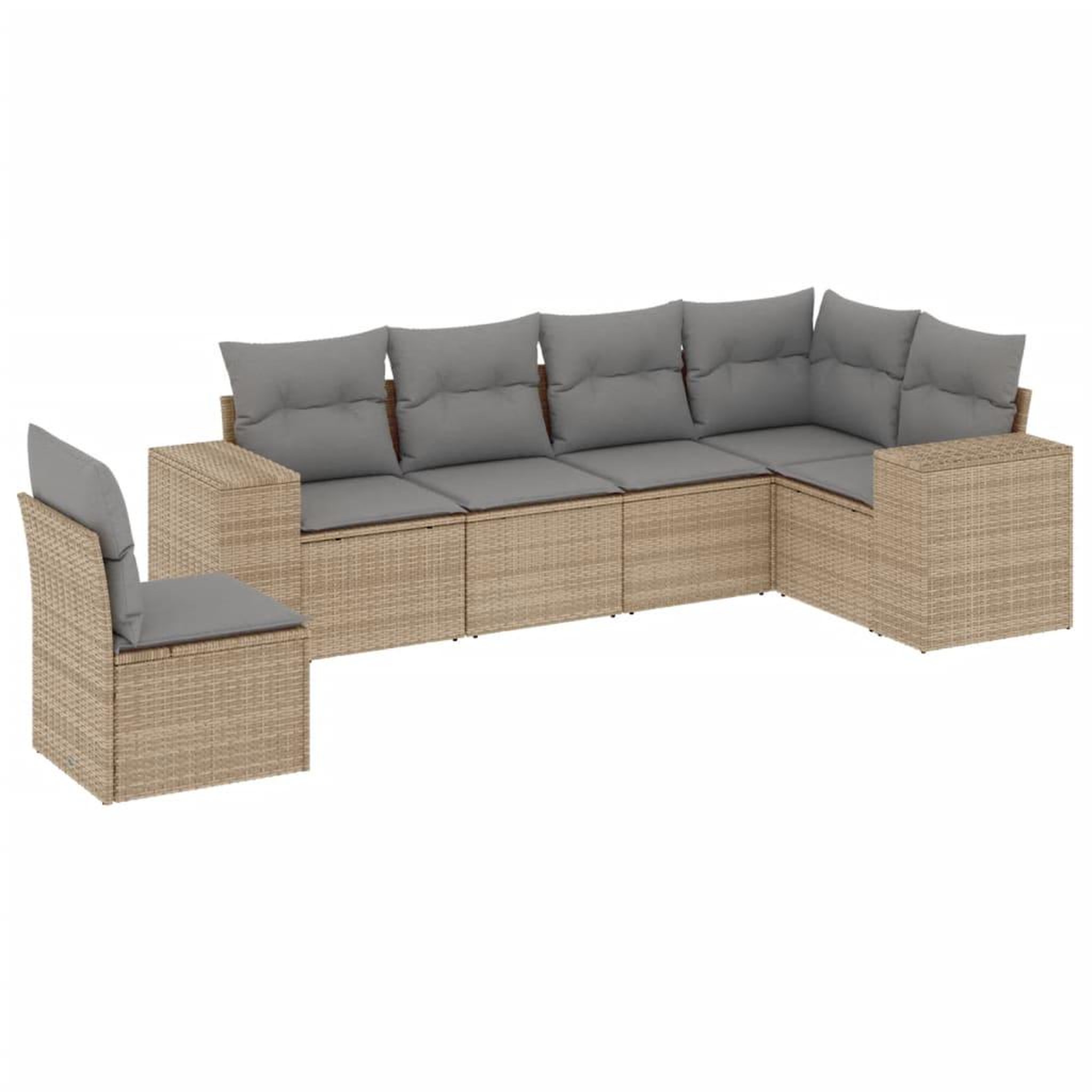 Voir la diapositive 2 : VIDAXL Salon de jardin avec coussins 6 pcs beige resine tressee