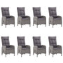 Voir la diapositive 3 : VIDAXL Ensemble a manger de jardin 9 pcs Resine tressee et verre Gris
