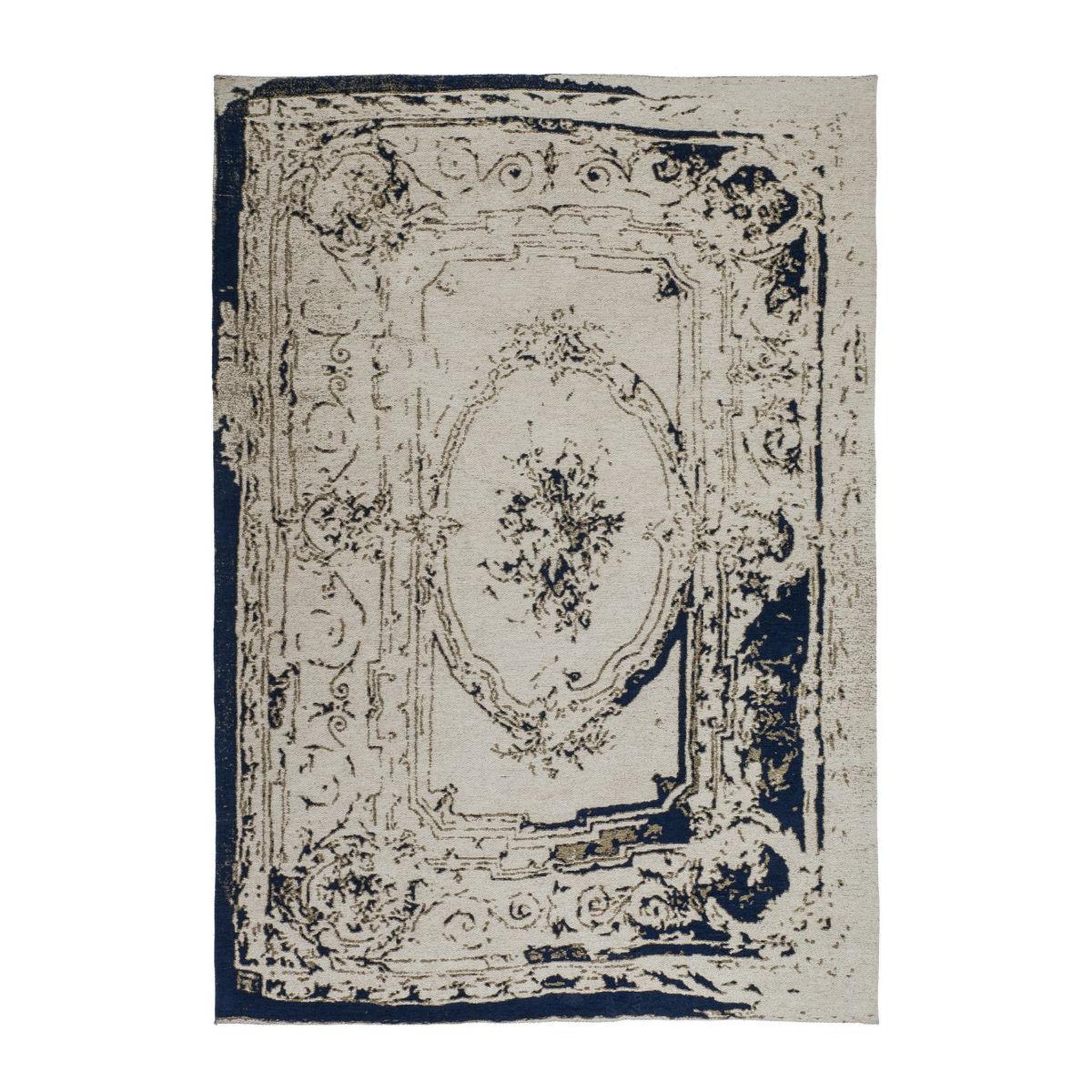 Voir la diapositive 1 : Paris Prix Tapis Vintage Fait Main  Ballerina  Gris & Bleu