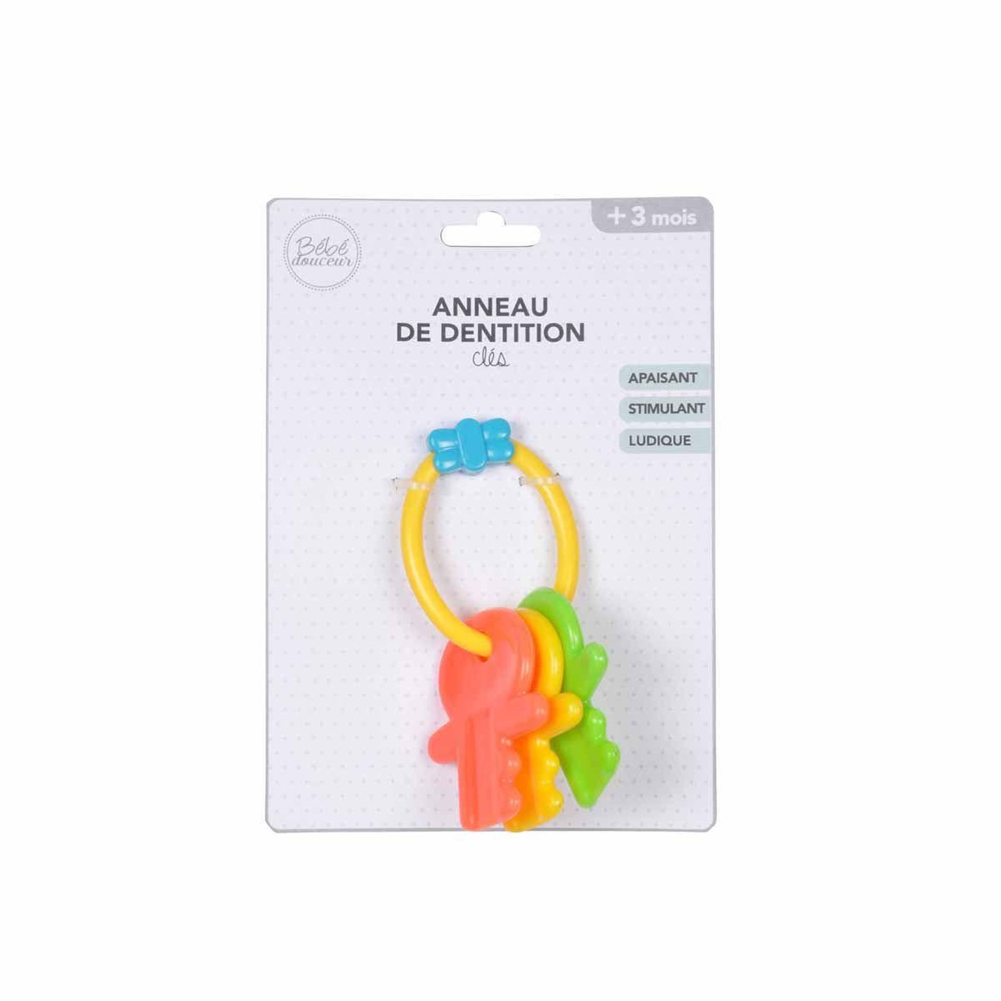 Voir la diapositive 2 : HOMEA Anneau de dentition  clés  10cm multicolore