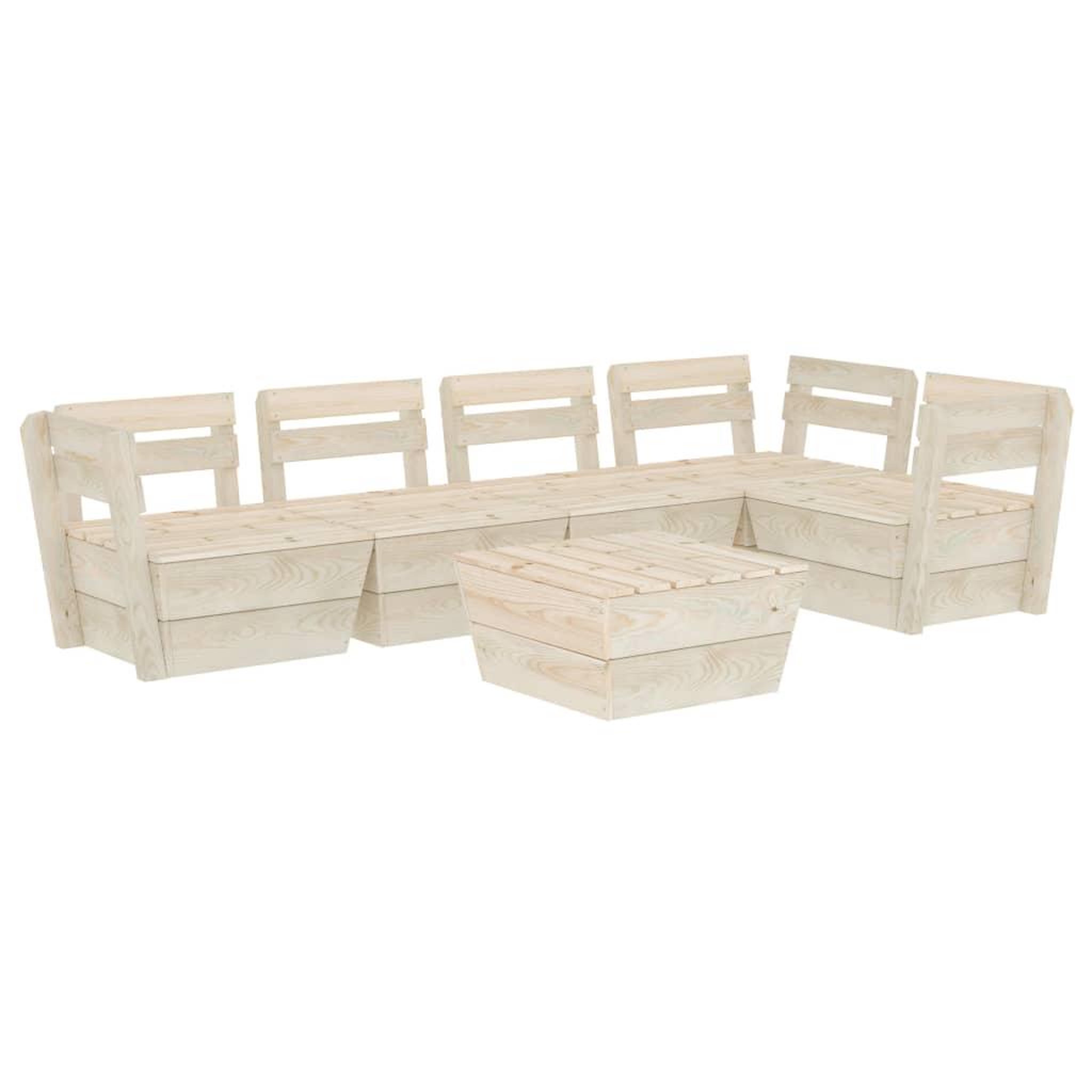Voir la diapositive 2 : VIDAXL Salon de jardin palette 6 pcs Bois d'epicea impregne